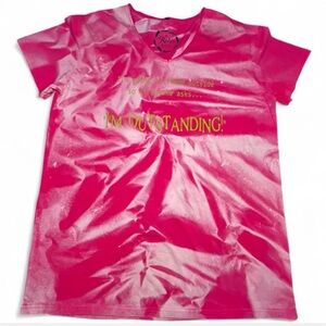 A Rare Bird Women's Pink Short Sleeve Tee - "I'm Outstanding" Graphic